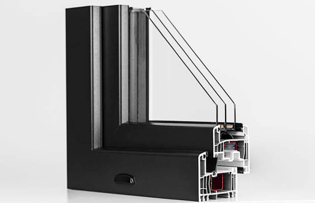 Gealan 9000 PVC window corner sample