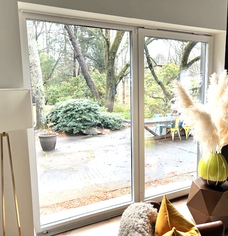 Single family home uPVC white patio doors Pennsylvania