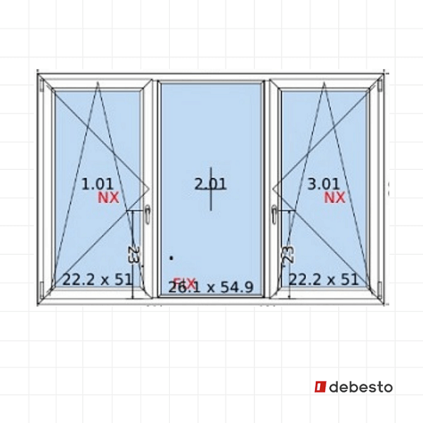 uPVC windows price for 3 sashes