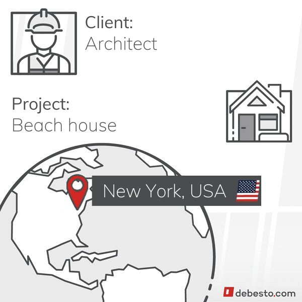 case study beach house with passive-style windows on Long Island New York USA