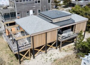 long island beach house with white European aluminum windows