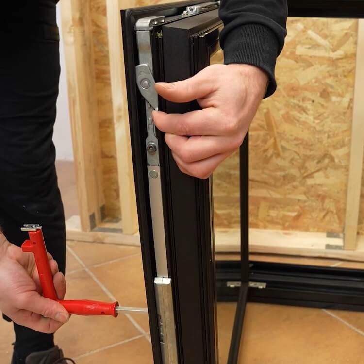 unpin the sash from the frame when hidden hinges