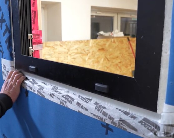 applying outer tape after european window installation